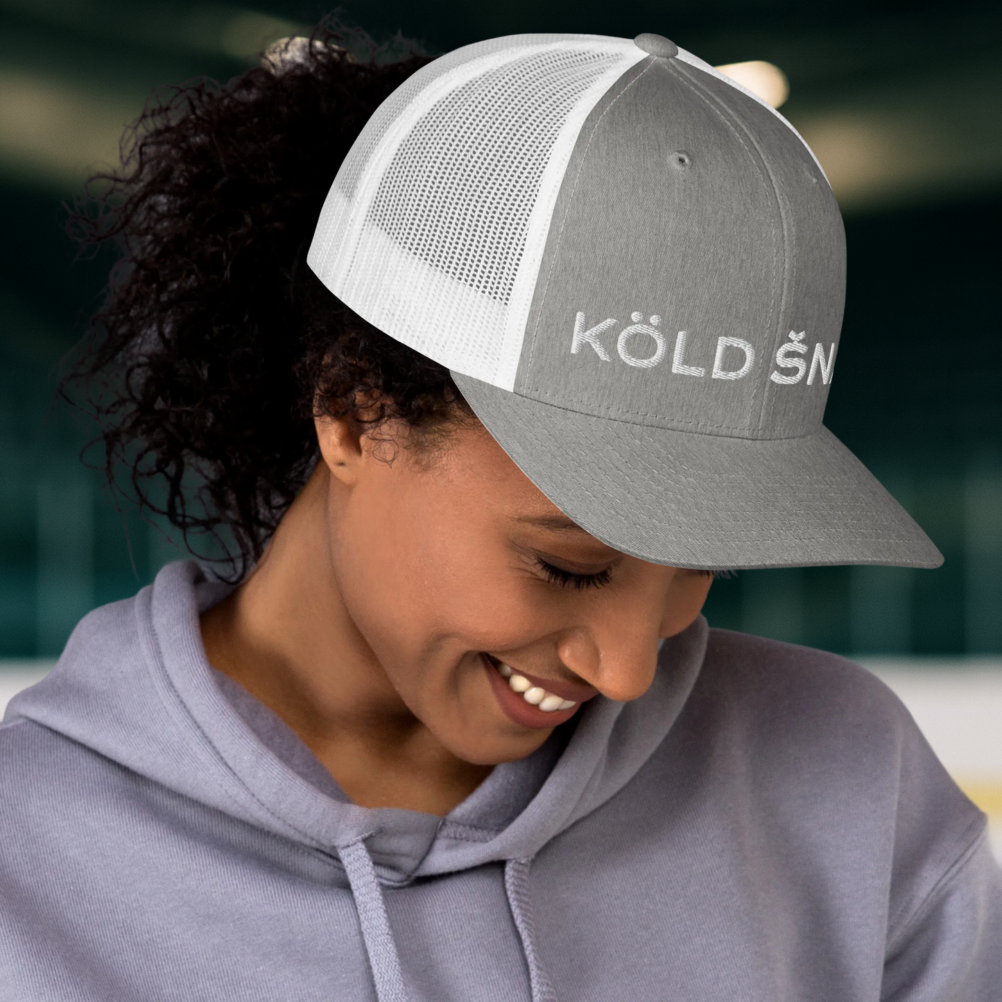 Trucker Cap - Yupoong 6606 - Grey / White Mesh