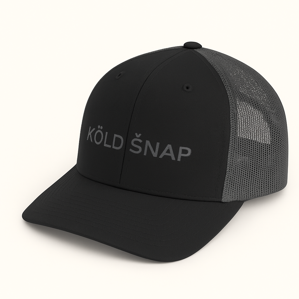 Trucker Cap – Yupoong 6606 - Grey Logo Mesh Snapback - Black/Grey