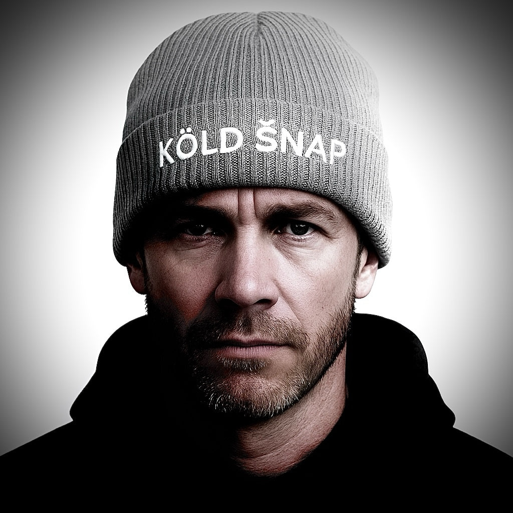 Organic ribbed beanie - Grey / White Logo