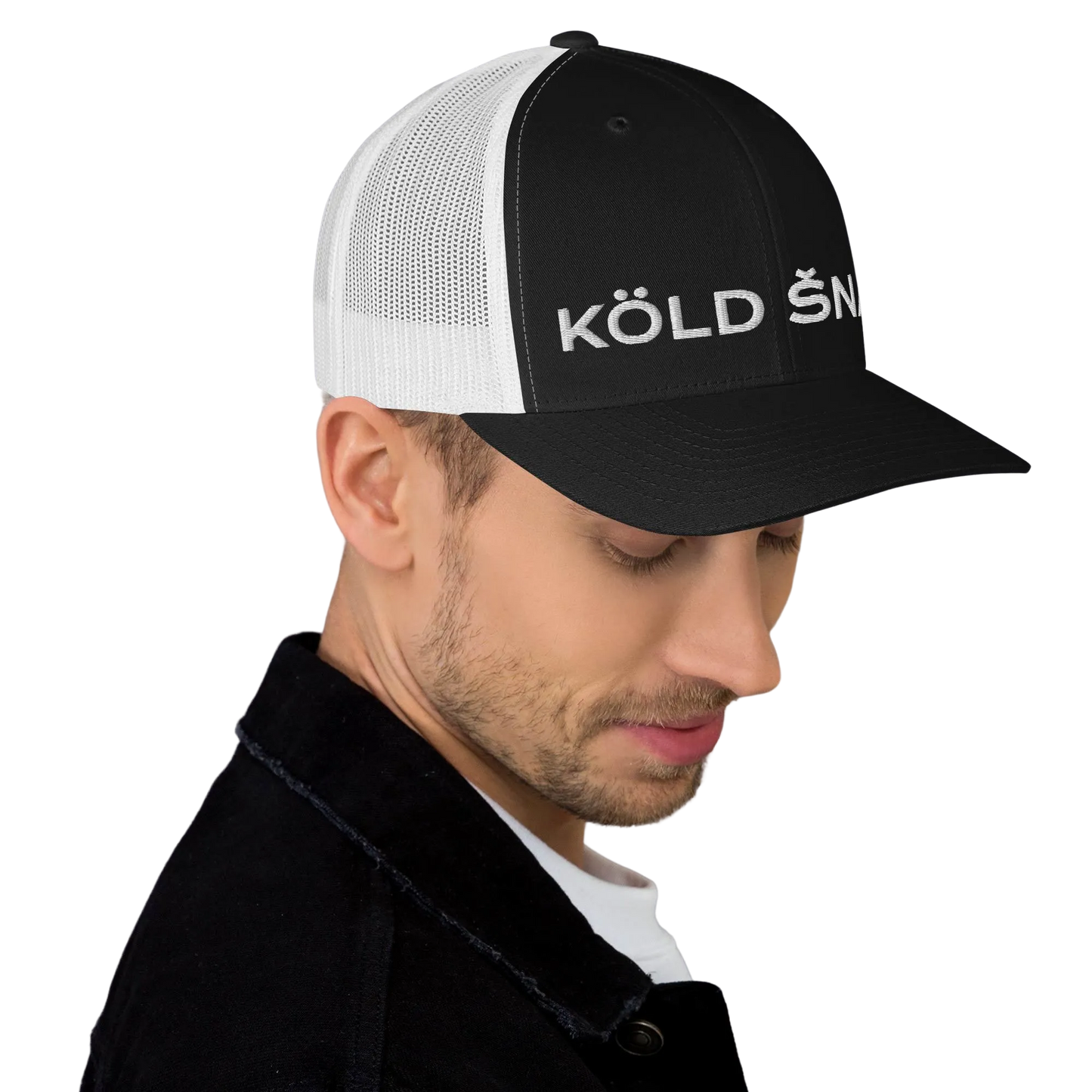 Trucker Cap - Yupoong 6606 - Black / White Mesh